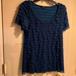 Zealous Teal Ruffle Shirt